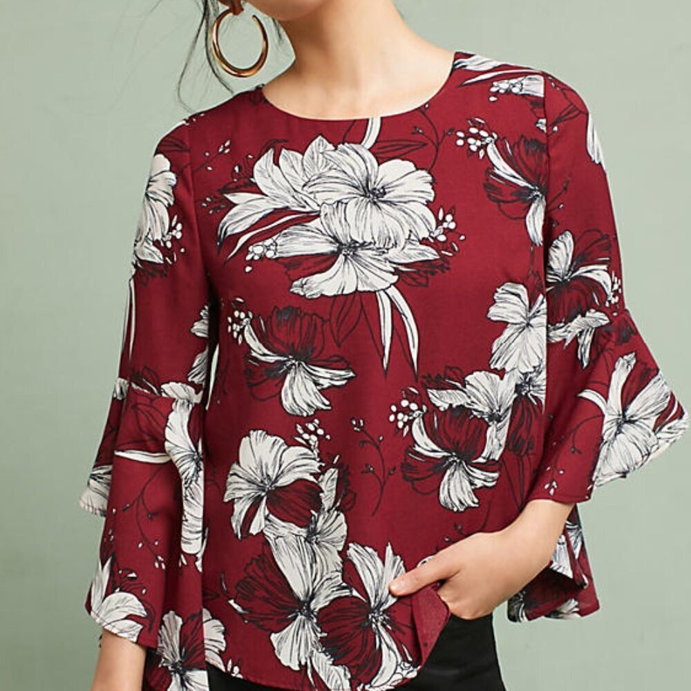 NWT Anthropologie Riana Ruffled Top by ISLA MAUDE